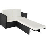 Tectake Canapé de jardin CORFOU modulable - noir