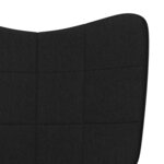 vidaXL Chaise de relaxation avec tabouret Noir Tissu