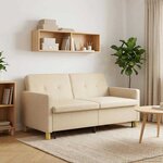 vidaXL Canapé-lit escamotable Crème Tissu