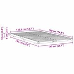 vidaXL Cadre de lit surélevé Marron cire 140 x 190 cm