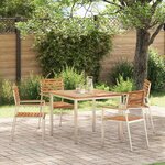vidaXL Chaise de jardin 4 Pièces Marron 56 x 54.5 x 87 cm Teck massif