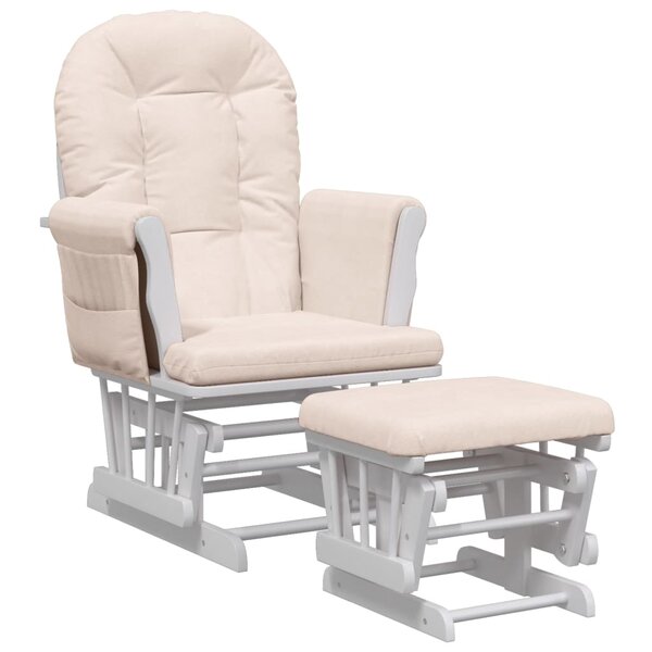 vidaXL Chaise berçante avec repose-pied Rose clair Tissu