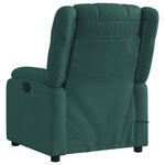 vidaXL Fauteuil inclinable de massage vert foncé tissu