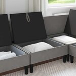 vidaXL Canapé central avec rangement Gris foncé Velours