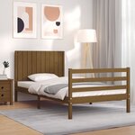 vidaXL Cadre de lit tête de lit marron miel 100x200 cm bois massif