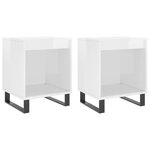 vidaXL Tables de chevet 2 Pièces blanc brillant 40x35x50 cm