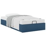 vidaXL Cadre de lit ottoman sans matelas bleu 90x200 cm tissu