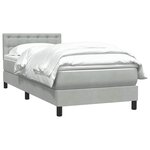 vidaXL Sommier à lattes de lit et matelas gris clair 100x210cm velours