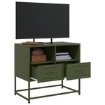 vidaXL Meuble TV vert olive 68x39x60 5 cm acier