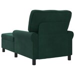 vidaXL Chaise longue avec coussin Vert foncé 91 x 157 x 91 cm Velours