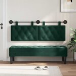 vidaXL Tête de lit suspendue Vert foncé Velours