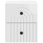 vidaXL Cabinet de chevet mural Blanc brillant 33 x 34 5 x 40 cm