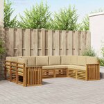 vidaXL Ensemble de canapé d'angle avec coussin 9 Pièces Naturel et Beige
