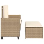 vidaXL Banc de jardin et coussins et repose-pied beige résine tressée
