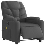 vidaXL Fauteuil inclinable de massage électrique gris foncé tissu