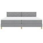 vidaXL Lit à ressort LED avec matelas Gris clair 200 x 200 cm tissu