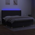 vidaXL Sommier à lattes de lit matelas et LED Noir 200x200 cm Tissu