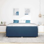 vidaXL Cadre de lit avec matelas Bleu 180 x 200 cm tissu