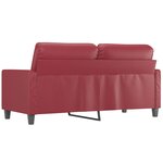 vidaXL Canapé à 2 places Rouge bordeaux 140 cm Similicuir