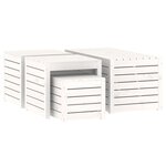 vidaXL Ensemble de boîtes de jardin 4 Pièces blanc bois de pin massif