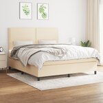 vidaXL Sommier à lattes de lit avec matelas Crème 180x200 cm Tissu