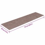 vidaXL Tapis d'escalier autocollants 30 pièces 76 x 20 cm Marron clair Rectangulaire