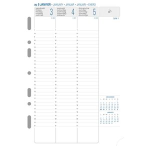 Recharge Exatime 21 semainier millésimé sem sur 2 pages vertical 210x142 mm EXACOMPTA