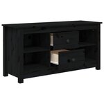 vidaXL Meuble TV Noir 103x36 5x52 cm Bois de pin massif