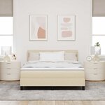 vidaXL Lit à ressorts avec matelas Crème 160 x 200 cm tissu