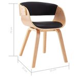 vidaXL Chaises à manger lot de 6 noir bois courbé et similicuir