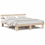 vidaXL Cadre de lit Marron 200 x 200 cm Bois de pin massif