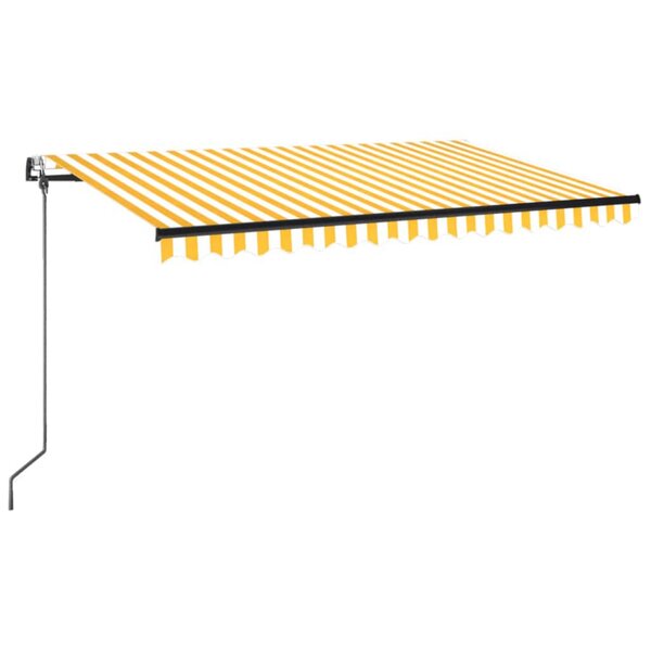 vidaXL Auvent automatique capteur de vent LED 450x350cm Jaune et blanc