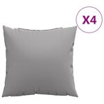vidaXL Coussins de canapé lot de 4 gris 60x60 cm tissu