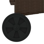 vidaXL Chaise longue avec roues et coussin marron résine tressée