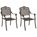 Chaises de jardin vidaXL 2 Pièces en aluminium coulé bronze
