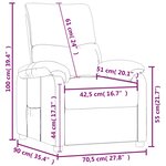 vidaXL Fauteuil inclinable Gris clair Tissu