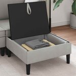 vidaXL Pouf avec Rangement Gris clair Velours