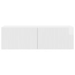 vidaXL Meuble TV mural Montage mural Blanc brillant 98 x 31 x 30 cm