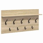 vidaXL Porte-manteau mural avec étagère Chêne sonoma 80 x 40 x 12 cm