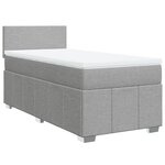 vidaXL Sommier à lattes de lit et matelas Gris clair 90x190 cm Tissu