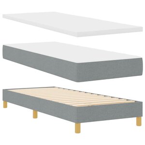 vidaXL Lit à ressorts avec matelas Gris clair 80 x 200 cm tissu