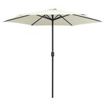 vidaXL Parasol de jardin et mât en aluminium 270x246 cm Blanc sable