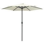 vidaXL Parasol d'extérieur et mât en aluminium 270x246 cm Blanc sable