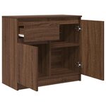 vidaXL Buffet avec tiroir chêne brun 71x35x65 cm bois d'ingénierie