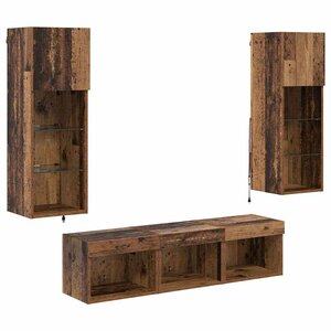 vidaXL Meubles TV muraux 5 Pièces Chêne noir Bois d'ingénierie