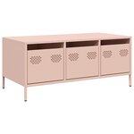vidaXL Table basse rose 101 5x50x43 5 cm acier laminé à froid