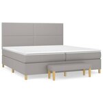 vidaXL Sommier à lattes de lit avec matelas Gris clair 200x200cm Tissu