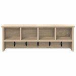 vidaXL Porte-manteau mural avec étagère Chêne sonoma 75 x 16 x 26 cm