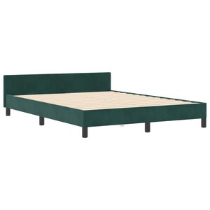 Cadre de lit en velours vert foncé vidaXL 140x200 cm