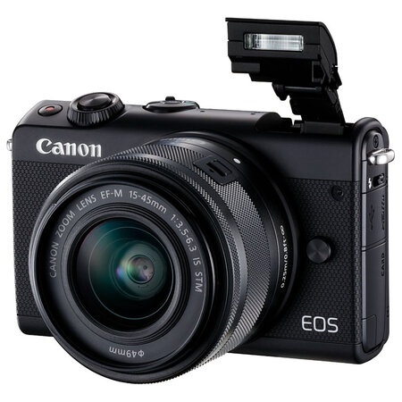 Canon eos m100 + ef-m 15-45mm is stm milc 24 2 mp cmos 6000 x 4000 pixels noir